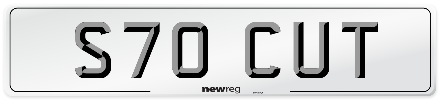 S70 CUT Number Plate from New Reg
